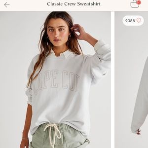 Free people classic crew sweatshirt (cape cod) color fog